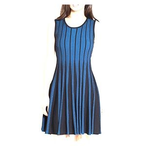 Reversible Ladies black blue stretch skater dress